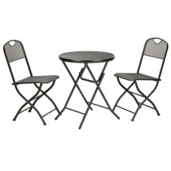 Café Espresso 2-Seater Metal Bistro Set – Grey